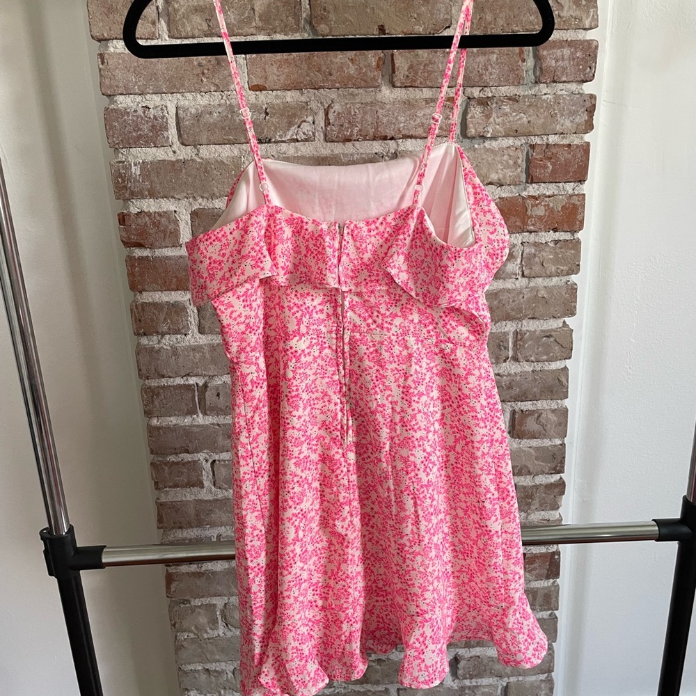 Pink Floral Ruffle Dress - Picture 2 of 2